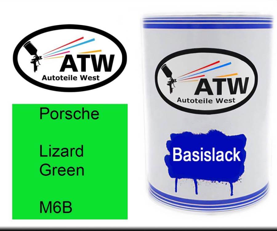 Porsche, Lizard Green, M6B: 500ml Lackdose, von ATW Autoteile West.